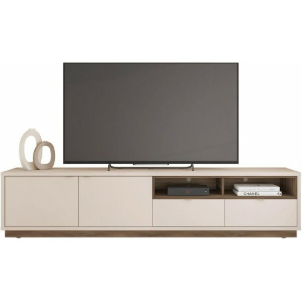 Mueble tv isis blanco roto y nogal 218 cms 1 jpg