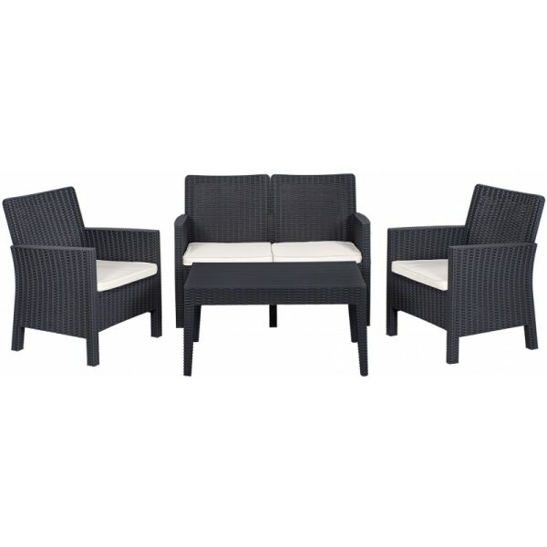 Set adriatico 2 sillones sofa 2 plazas mesa polipropileno antracita cojines incluidos jpg