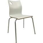 Silla amelie apilable acero inoxidable asiento laminado hpl blanco roto jpg