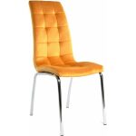 Silla aroa cromada tapizada velvet amarillo jpg