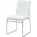 Silla berta cromada similpiel blanca jpg