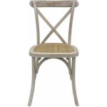 Silla cross apilable madera de haya blanco vintage asiento de ratan 1 jpg