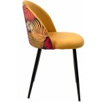 Silla floral metal tapizado velvet amarillo con trasera floral a juego jpg