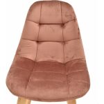 Silla lorena madera tapizada velvet rosa coral 3 jpg