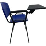 Silla niza con pala de escritura asiento y respaldo en plastico azul 1 jpg