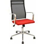 Sillon de oficina austria alto malla negra asiento rojo jpg