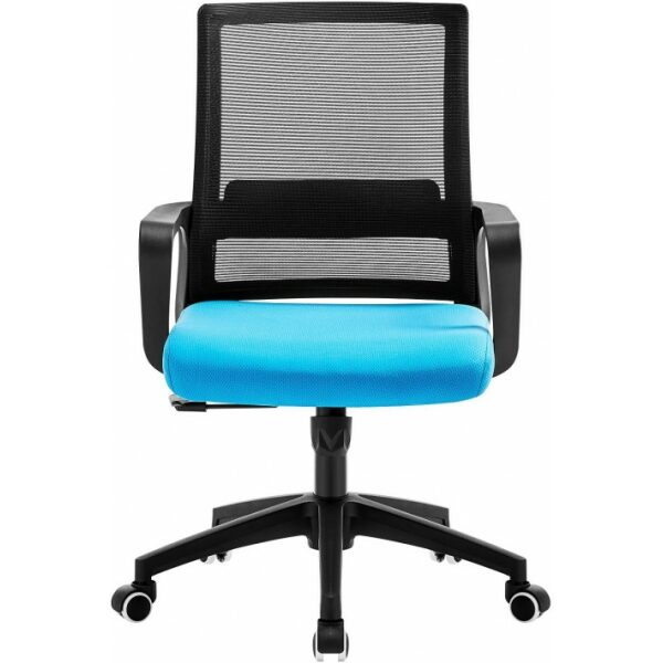 Sillon de oficina clifford negro malla negra y tejido azul claro 1 jpg