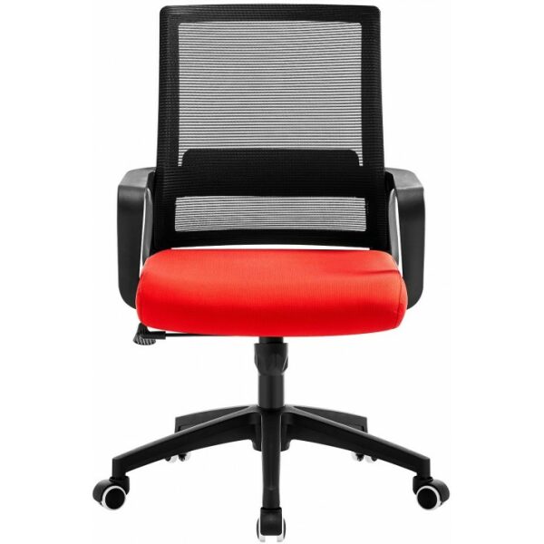 Sillon de oficina clifford negro malla negra y tejido rojo 1 jpg