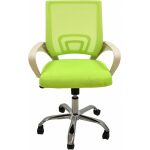 Sillon de oficina fiss new blanco gas basculante malla y tejido verde 1 jpg