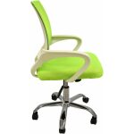 Sillon de oficina fiss new blanco gas basculante malla y tejido verde 2 jpg