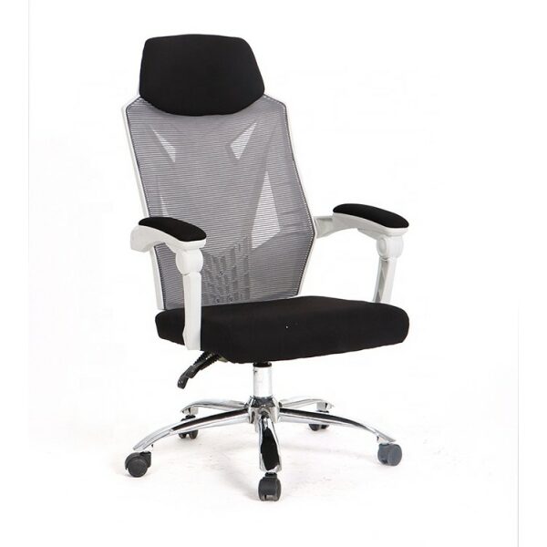 Sillon de oficina graz blanco alto gas sincro malla gris tejido negro jpg