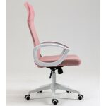 Sillon de oficina verton blanco malla y asiento rosa 1 jpg