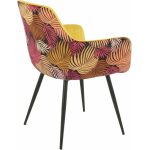 Sillon deva metal tapizado velvet amarillo con trasera floral a juego 2 jpg