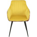 Sillon deva metal tapizado velvet amarillo con trasera floral a juego 3 jpg