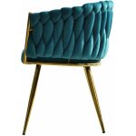 Sillon king metal dorado tapizado velvet turquesa 1 jpg