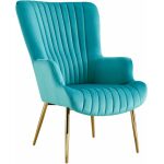 Sillon lille patas doradas tapizado velvet turquesa jpg