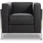 Sillon lobby acero inoxidable similpiel negra 1 jpg