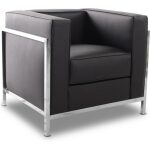 Sillon lobby acero inoxidable similpiel negra jpg