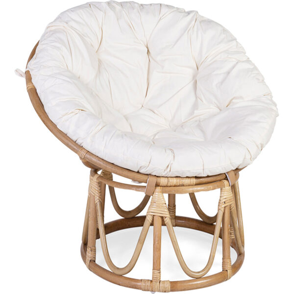 Sillón Rattan Papasan Con Cojín Pequeño