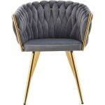 Sillon regio metal cromado dorado tapizado velvet gris oscuro 1 jpg