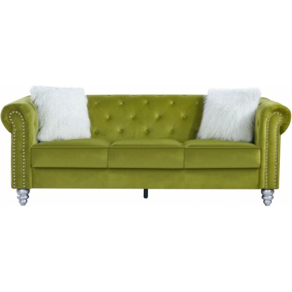 Sofa chester style 3 plazas tapizado velvet verde 38 1 jpg