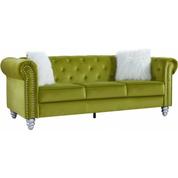 Sofa chester style 3 plazas tapizado velvet verde 38 jpg