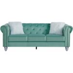 Sofa chester style 3 plazas tapizado velvet verde agua 58 1 jpg