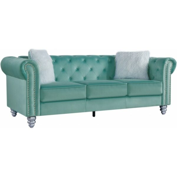 Sofa chester style 3 plazas tapizado velvet verde agua 58 jpg