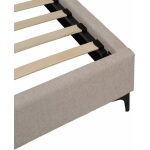 Cama Beige Tejido Dormitorio 163 X 215 X 93 Cm