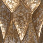 Jarrón Oro Metal Decoración 25 X 25 X 85 Cm