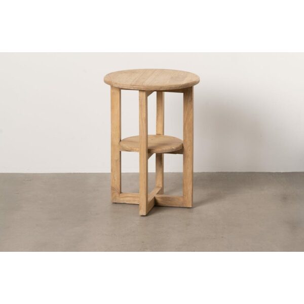 Mesa Auxiliar Natural Madera Mindi Salón 40 X 40 X 55 Cm