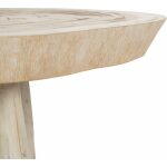 Mesa Centro Blanco Rozado Madera De Suar 100 X 70 X 45 Cm