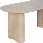 Mesa Comedor Beige Piedra Mdf Decoración 180 X 90 X 76 Cm