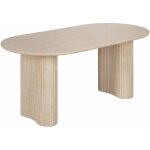 Mesa Comedor Beige Piedra Mdf Decoración 180 X 90 X 76 Cm