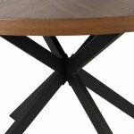 Mesa Comedor Marrón-Negro Dm-Metal Salón 120 X 120 X 76 Cm