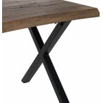 Mesa Comedor Marrón-Negro Dm-Metal Salón 180 X 90 X 75 Cm