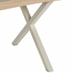 Mesa Comedor Natural-Crema Dm-Metal 180 X 90 X 75 Cm