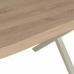 Mesa Comedor Natural-Crema Dm-Metal 180 X 90 X 75 Cm