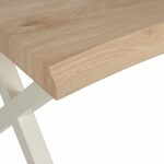 Mesa Comedor Natural-Crema Dm-Metal 180 X 90 X 75 Cm