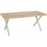 Mesa Comedor Natural-Crema Dm-Metal 180 X 90 X 75 Cm