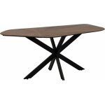 Mesa Comedor Natural-Negro Dm-Metal 178 X 80 X 77 Cm