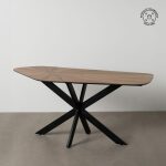 Mesa Comedor Natural-Negro Dm-Metal 178 X 80 X 77 Cm