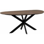 Mesa Comedor Natural-Negro Dm-Metal 178 X 80 X 77 Cm