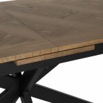 Mesa Extensible Natural-Negro Dm-Metal 160 X 90 X 77 Cm