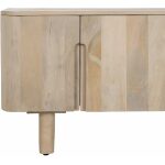 Mueble Tv Blanco Madera De Mango Salón 140 X 40 X 58 Cm