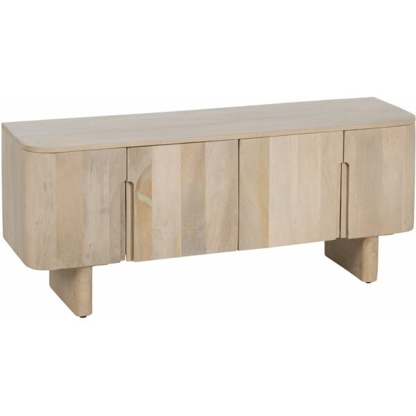 Mueble Tv Blanco Madera De Mango Salón 140 X 40 X 58 Cm