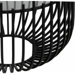 S/2 Mesa Centro Negro Metal-Cristal 68 X 68 X 45 Cm