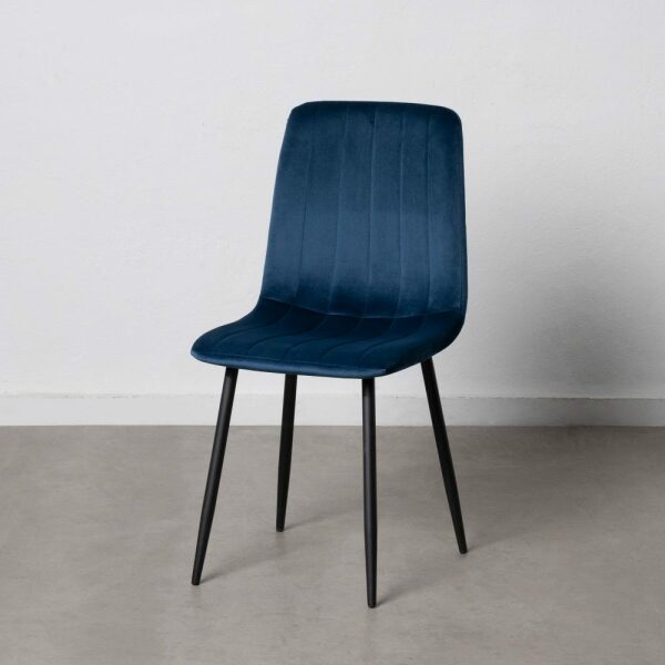 Silla Azul Oscuro Terciopelo Salón 45 X 51 X 88,50 Cm