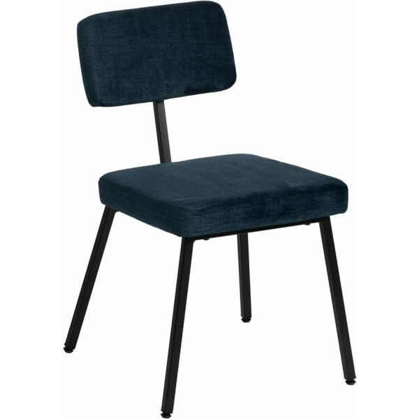Silla Azul Tejido-Metal Decoración 42,50 X 55 X 77,50 Cm