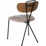 Silla Beige Tejido-Metal Decoración 47,50 X 61 X 85 Cm